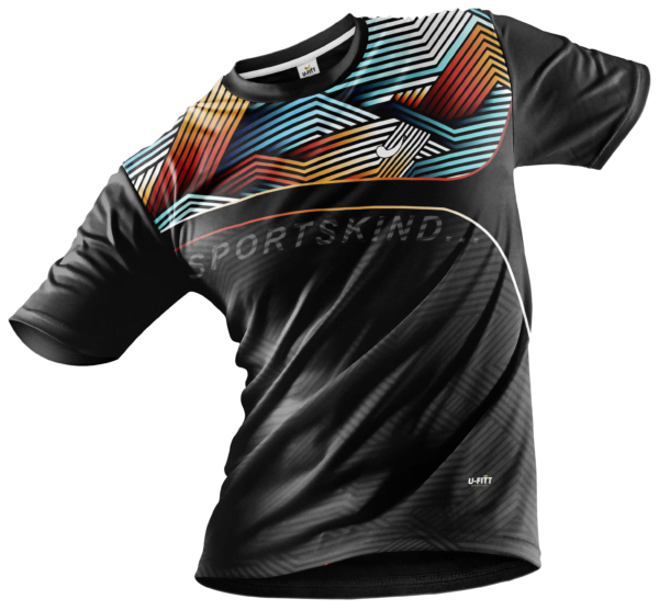 Sports Round Neck Jersey Black
