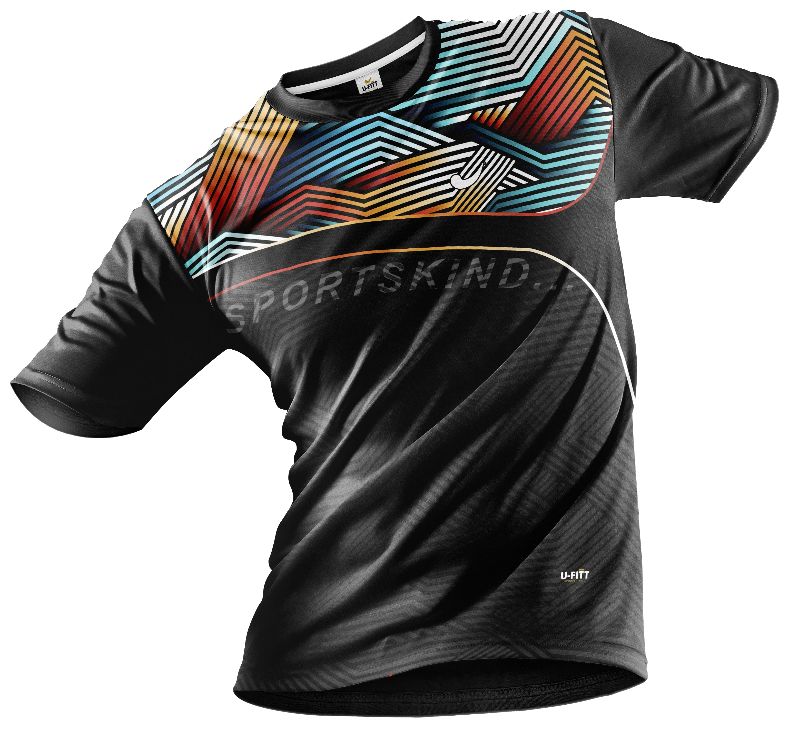 Sports Round Neck Jersey Black